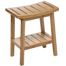 Hocker Sitzhocker Tragbarer braun Bambus Stuhl Deko Badhocker Duschhocker Deko