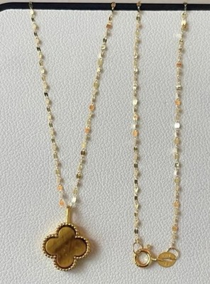 18K REAL SAUDI GOLD PAWNABLE LIGHTWEIGHT NECKLACE PENDANT 18  LENGTH NEW