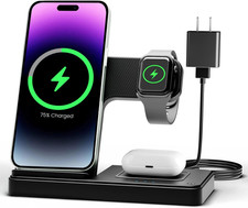 Wireless Charging Station: 3 in 1 Charger Stand Multiple Devices for Apple