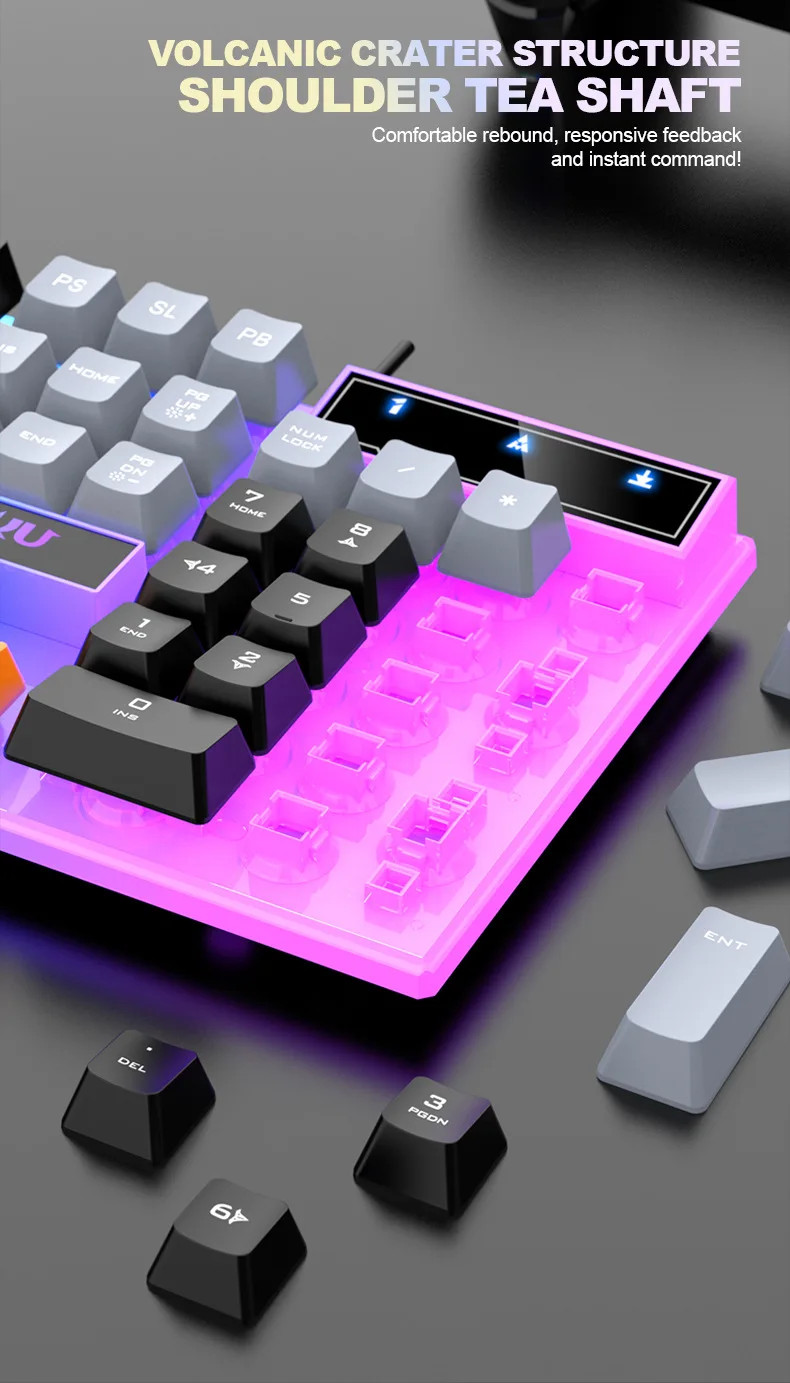 Keybored Led 104 Key Wired LED RGB Gaming Keyboard & Mouse Combo, Mechanical Feeling ...