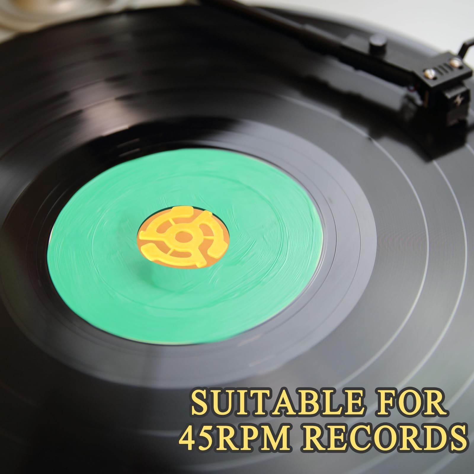 100 Pcs Flat Plastic Record Adapters Snap in Inserts to Make 7 Inches Records...