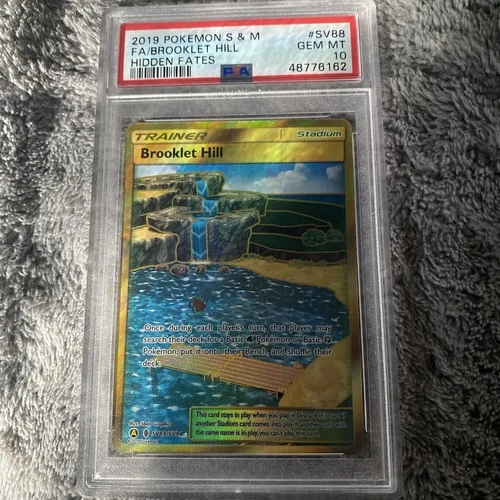 Brooklet Hill Gold Shiny Vault Hidden Fates Pokemon Card SV88/SV94 PSA Gem 10