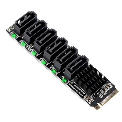 8 Port M.2 to SATA 3.0 Adapter,PCIe 3.0 to SATA III Expansion Card Adapter 6Gbps