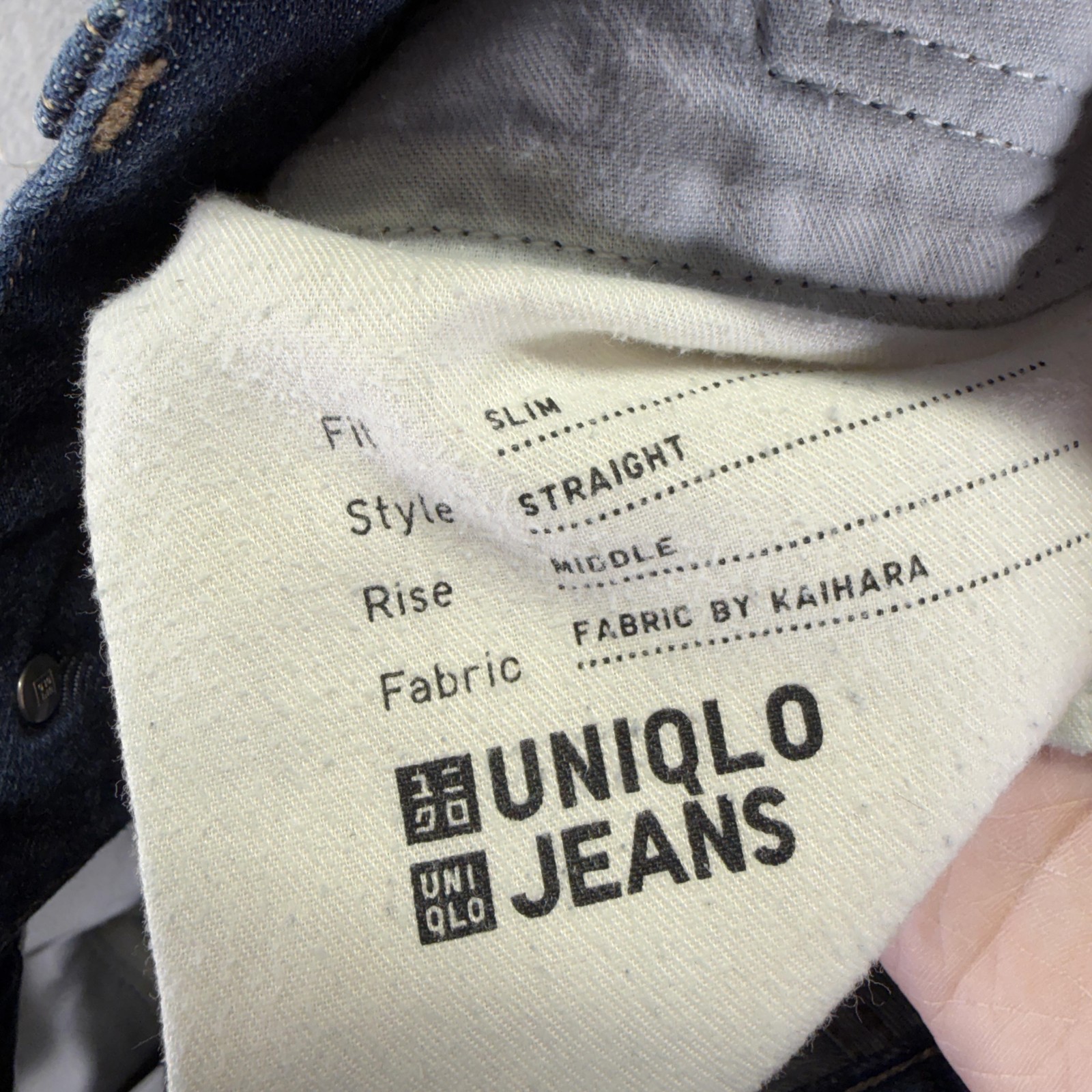 Uniqlo Jeans Mens 36x28 Indigo Selvedge Slim Mid Rise Straight Stretch Denim thumbnail 10