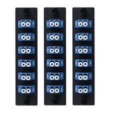3PCS LGX 12 Fiber Port Patch Panel, 6 Singlemode Blue Duplex LC Adapters