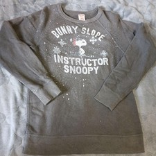 Snoopy Peanuts Vintage Sweatshirt Large Gray Premium Jersey Character Design