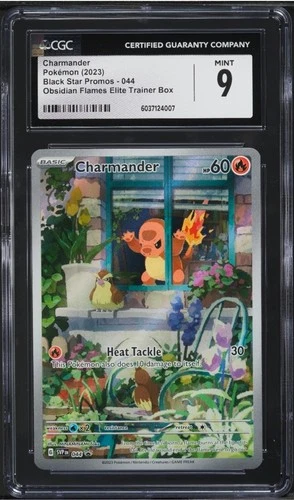 Pokemon 2023 SV Black Star Promo Obsidian Flames ETB Charmander #44 CGC 9 🔥🐲😡