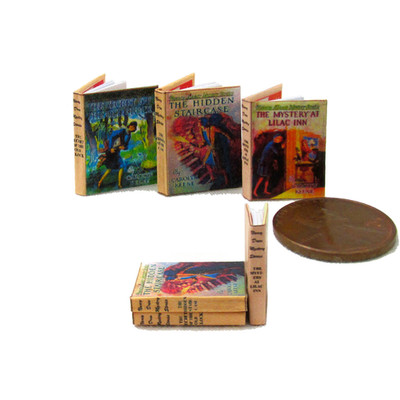 NANCY DREW MYSTERIES 3 Pc 1:12 Scale Miniature Illustrated Readable Books