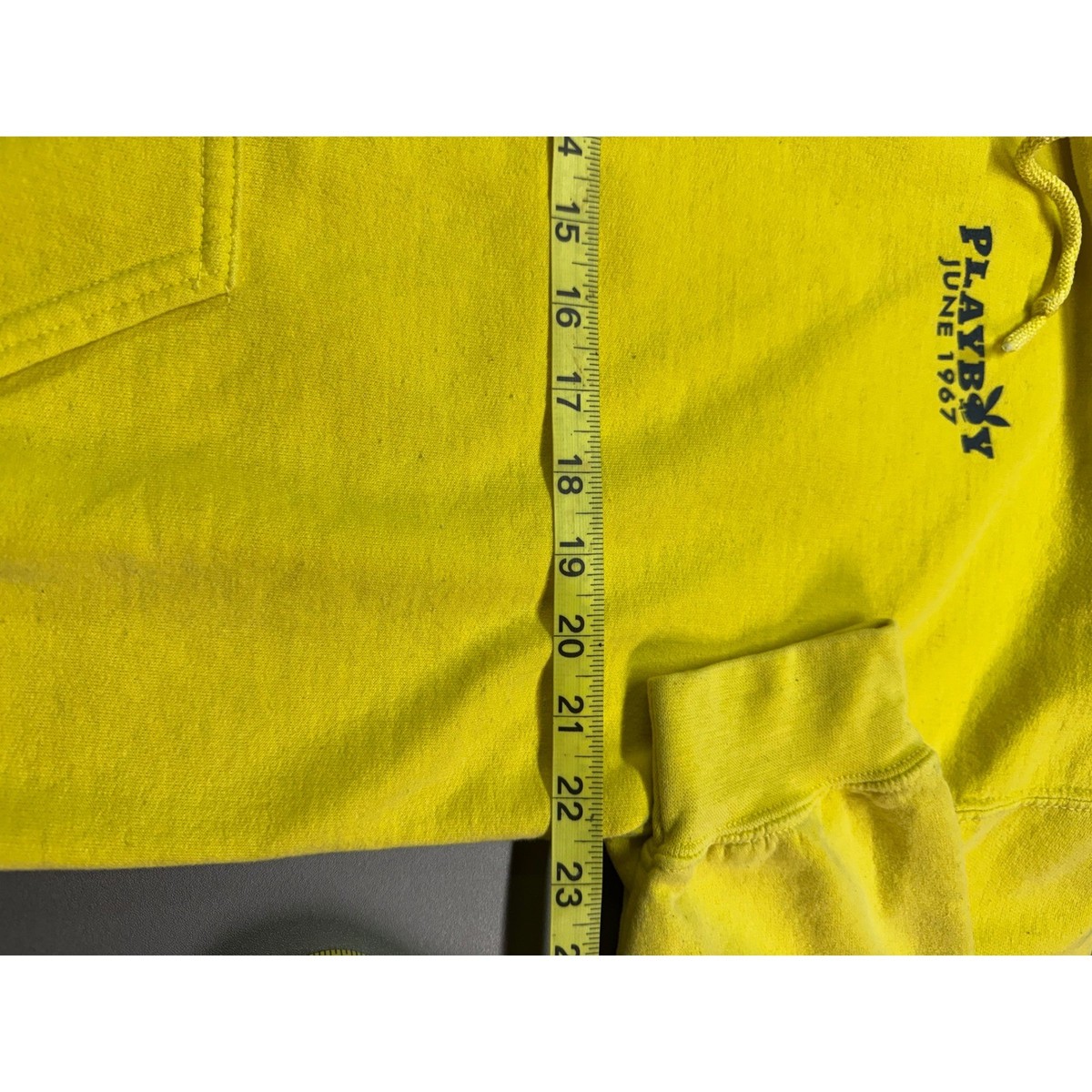 Playboy June 1967 Magazine Cover Graphic Hoodie Yellow Mens Medium View 4
