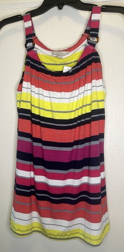 Banana Republic Medium Multicolor Striped Sleeveless Women’s Knit Tank Top NWT - Imagen 3 de 9