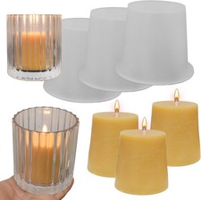 3 Pack Cylinder Candle Mold - Votive Candle - Silicone 3D Molds for Pray, Peony