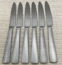 Set Of 6 Stainless Dinner Knives Textured Handles 9.5 inch