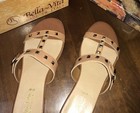 Bella-Vita Leather Slide Sandal w/ Goldtone Accents US Size 9-1/2 NIB Italy — photo 3