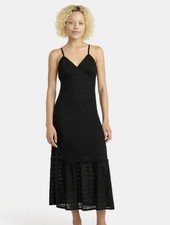 NWT Sexy No Boundaries Lace Trim Maxi Dress Black Soot XS 0-2 🤍