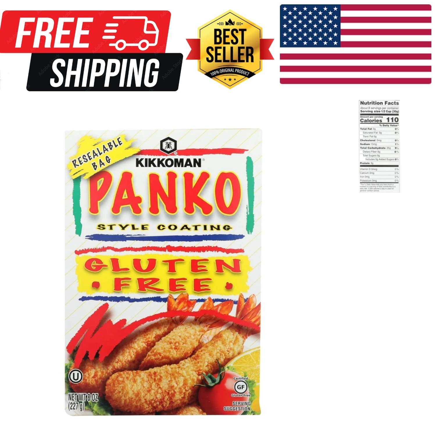 Recubrimiento Estilo Panko - Sabor Natural, Textura Delicada y Crujiente, Sin Gluten...