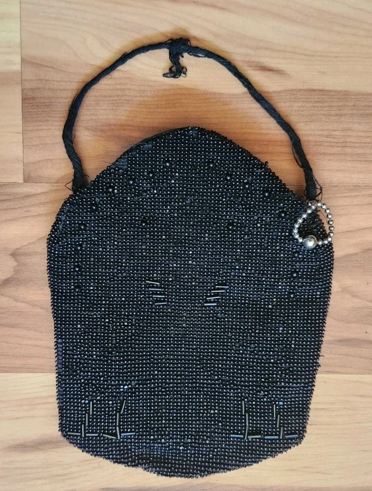 复古法国黑色微珠手提包钱包 ( J. W. Robinson Company LA ) — 第 2/4 张图片