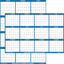 24x36 2026 Large Wall Calendar Reversible Yearly Planner Folded Navy