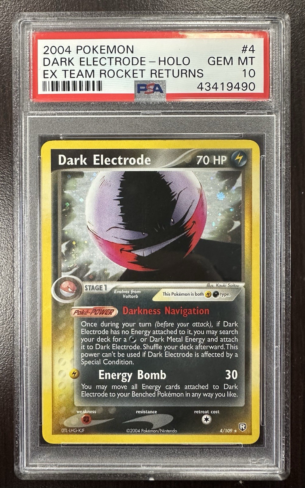 Pokemon Dark Electrode EX Team Rocket Returns Holo Rare #4 PSA 10 Gem Mint SWIRL