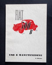 Libretto Manuale Uso e manutenzione FIAT 500 B Auto Automobile