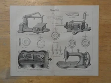 Genuine(1890) Wood Stitch Sewing Machine System Wheeler-Wilson System Singer (N1PH)