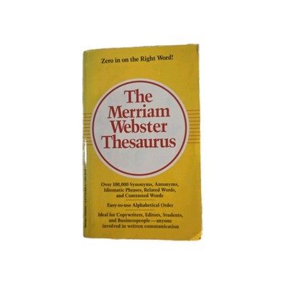 Merriam-Webster Thesaurus Paperback English Language Study ISBN 0877799024