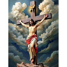 5D Jesus Diamond Art Kits for Adults, Cross Diamond Painting Kits for Adults Beg