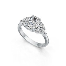 Sterling Silver Semi Mount Ring Setting Oval OV 8X10mm with White Topaz