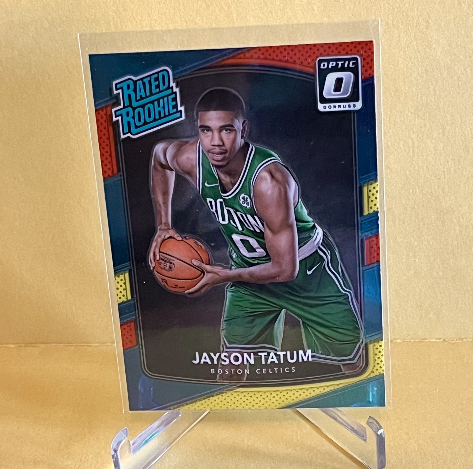 2017-18 Donruss Optic Jayson Tatum #198 Red and Yellow (RC) Boston Celtics