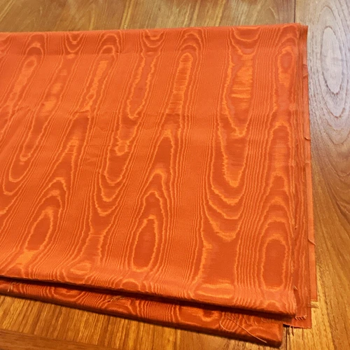 Vintage Cotton Faille Moire Fabric 4.5 Yds Shuttle-Loomed Woodgrain Pattern 50"W - product listing photo