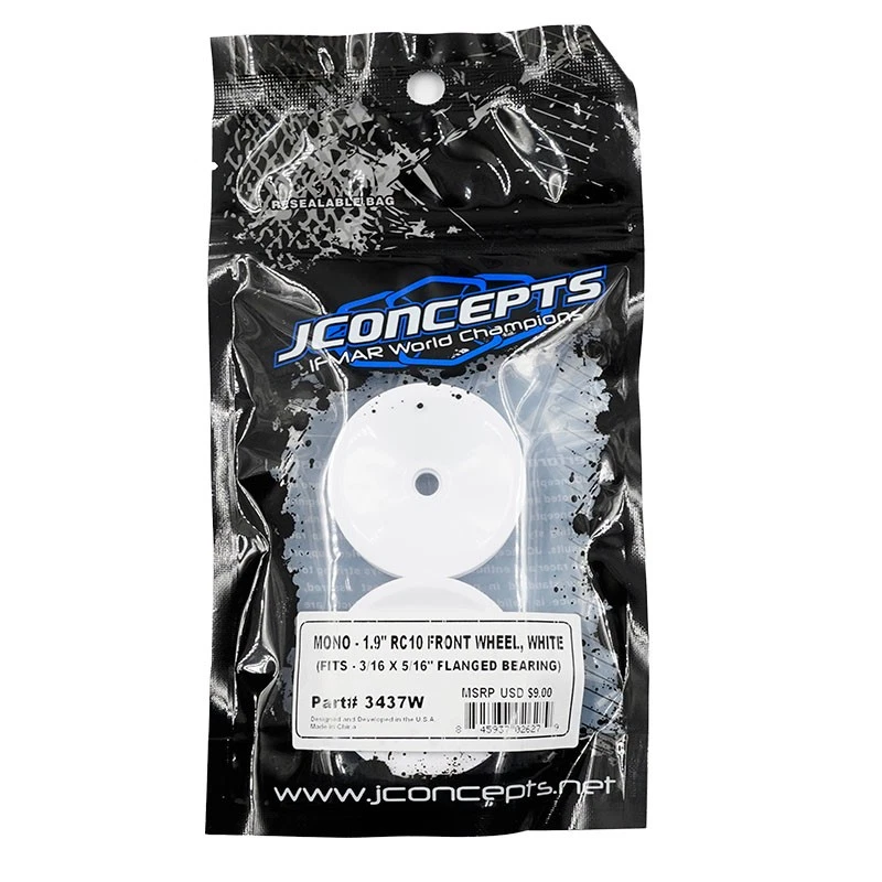 Jconcepts Mono 1.9" Front Rim 2pcs White For Team Associated RC10 RC Car Buggy - Image 2 of 2