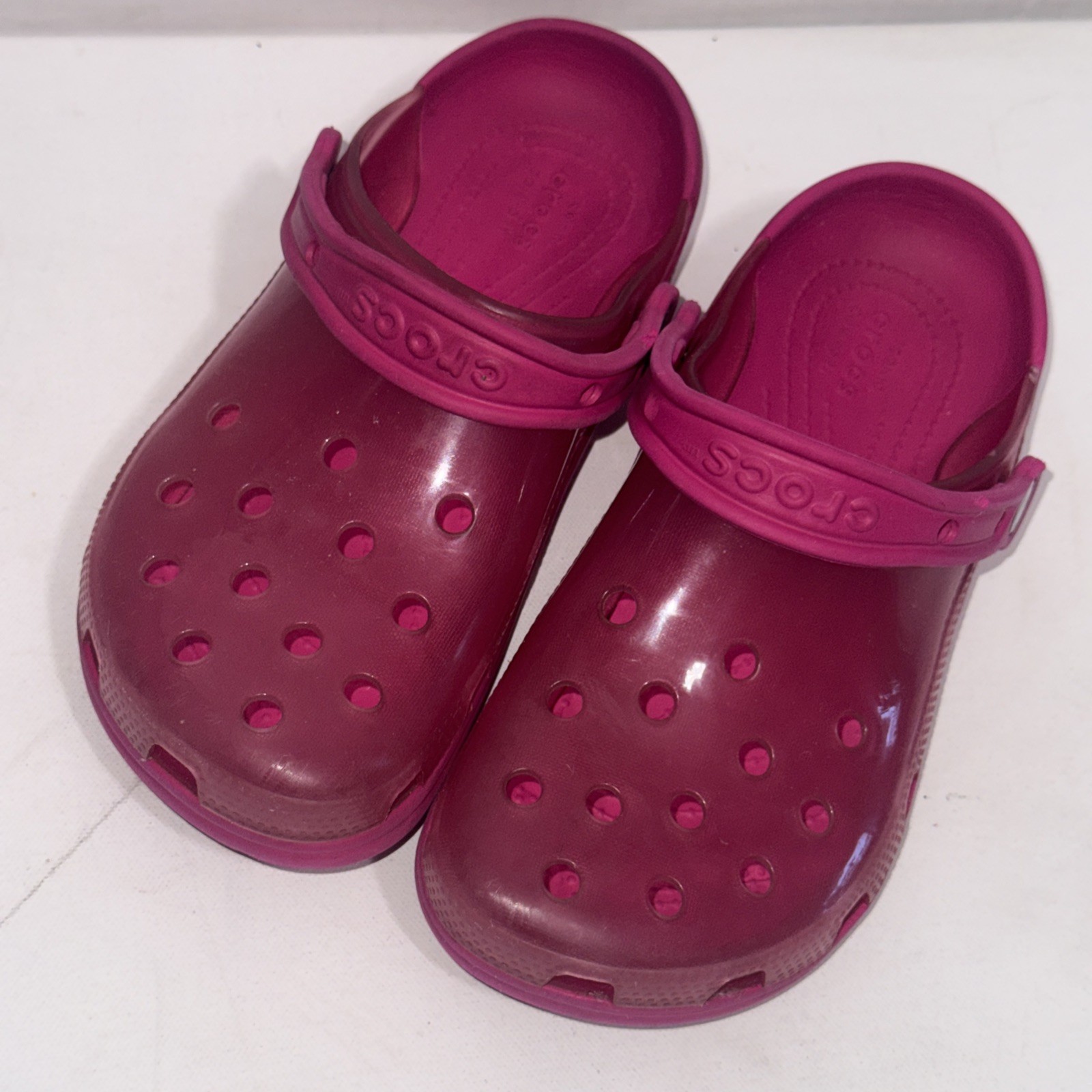 Crocs Classic Translucent Clogs Candy Pink Clear … - image 1