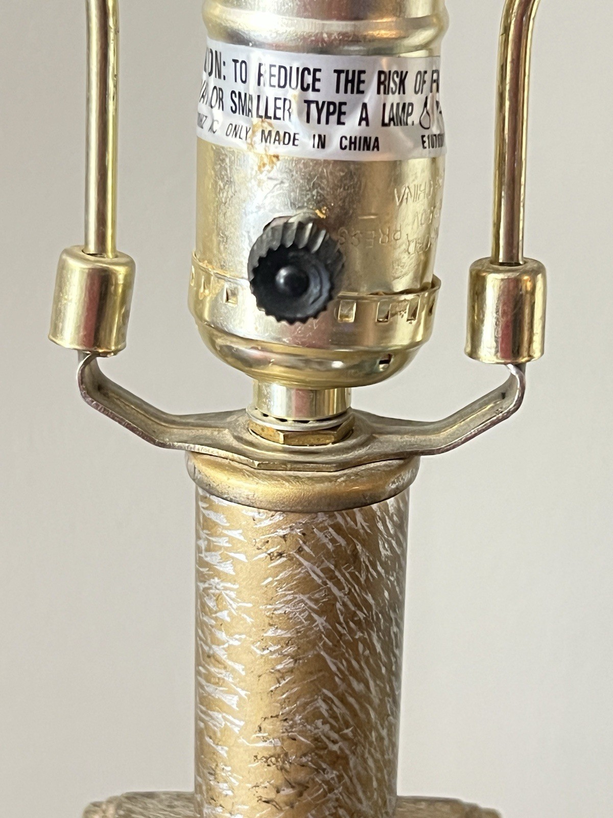 Vintage Michael Berman Signed Ornate Gold Art Deco Table Lamp 25-5/8” 