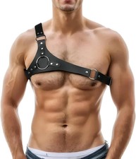 Chest Harness Belt for Men, Men's Body Harness Adjustable PU Leather Male Punk C