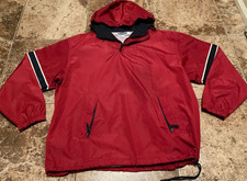 VINTAGE Y2K OLD NAVY ANORAK PULLOVED PACKABLE JACKET  MENS L OVERSIZED  RED