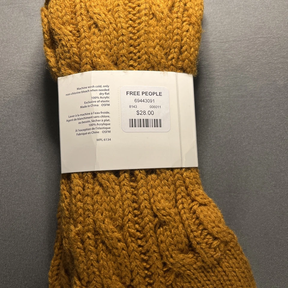 Free People Alpine Sobre la Rodilla Grueso Cable Tejido Calcetines Jengibre Óxido Marrón Nuevo con Etiquetas Foto 4 de 4