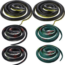 6 Pack Rubber Snakes Large Fake Garden Snake 47in 29 Realistic Scare Birds Prank