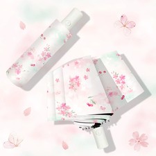 Falling Cherry Blossoms Colorful Printed Pattern Umbrella Fully Automatic Umbrel