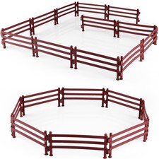 RCOMG 40PCS Plastic Fence Toys Farm Corral Fencing Accessories Playset for Barn