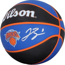 Jalen Brunson New York Knicks Signed Wilson Black and Blue Tribute Basketball