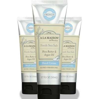 A La Maison Fresh Sea Salt Hand Cream Shea Butter Argan Oil 1.7 Fl Oz 3 Pack