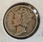 1945-S Mercury Dime VF – 90% Silver – San Francisco – WWII Era  Winged Liberty
