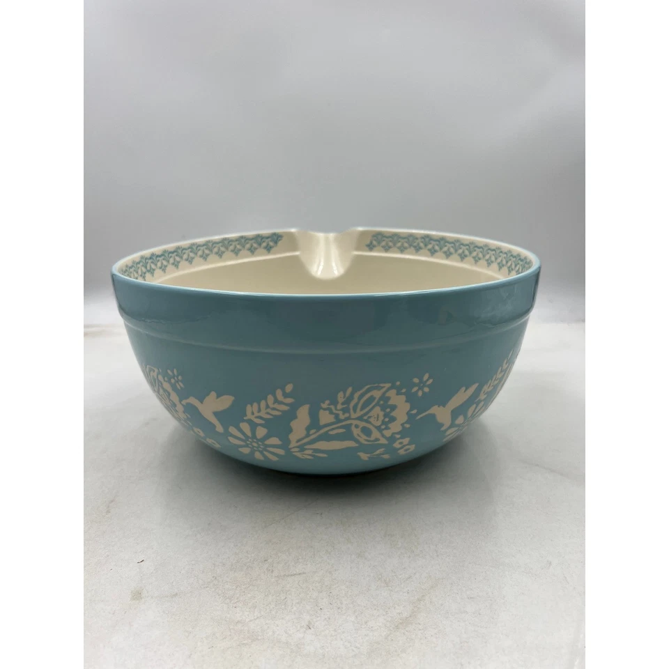 The Pioneer Woman Mezclador Azul Floral Colibrí Gres Cocina Foto 4 de 4