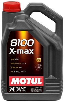 Motul 5L Synthetic Engine Oil 8100 0W40 X-MAX Case of 4 104533
