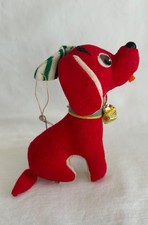 Vintage Dakin Dream Pets Red/Cream Dog Velveteen Figure Japan 1960s