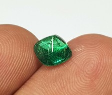 1.30 Ct Natural Emerald Zambia Sugar Loaf Shape Cabochon Vivid Green Loose Gems