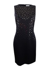 Calvin Klein Women's Mirror-Disc Scuba Sheath Dress