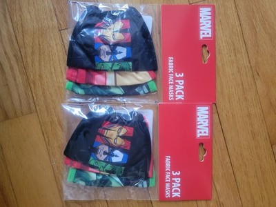 Marvel Avengers Two 3 Packs Child 4-7 Fabric Face Masks