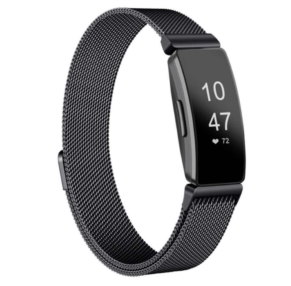 Cinturino Magnetico In Acciaio Inox Per Fitbit Inspire 3, Chiusura Sicura E Design Traspirante, Regolabile Da 13 A 22,4 Cm (Nero)