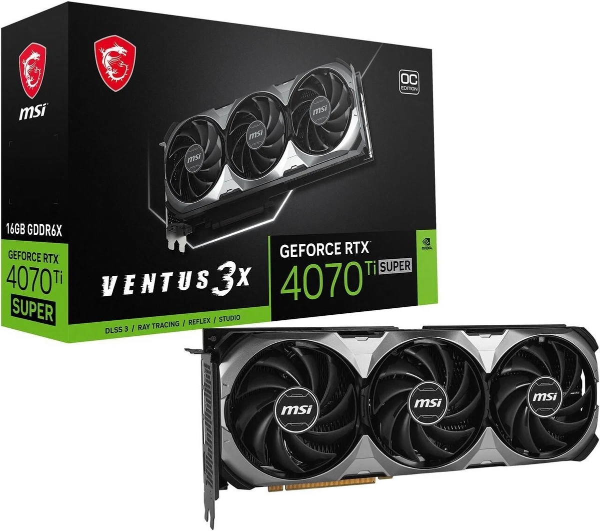 ジャンク MSI RTX4070Ti Ventus 3x MSI RTX 4070 Ti SUPER 16G VENTUS 3X OC 16GB GDDR6X Graphics Card