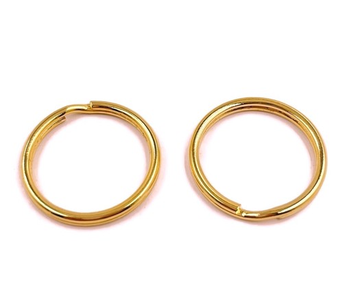 6 Vintage Gold Plated Steel 1.25" Large (32mm.) Split Rings / Key Rings 5450 - 第 3/3 張圖片